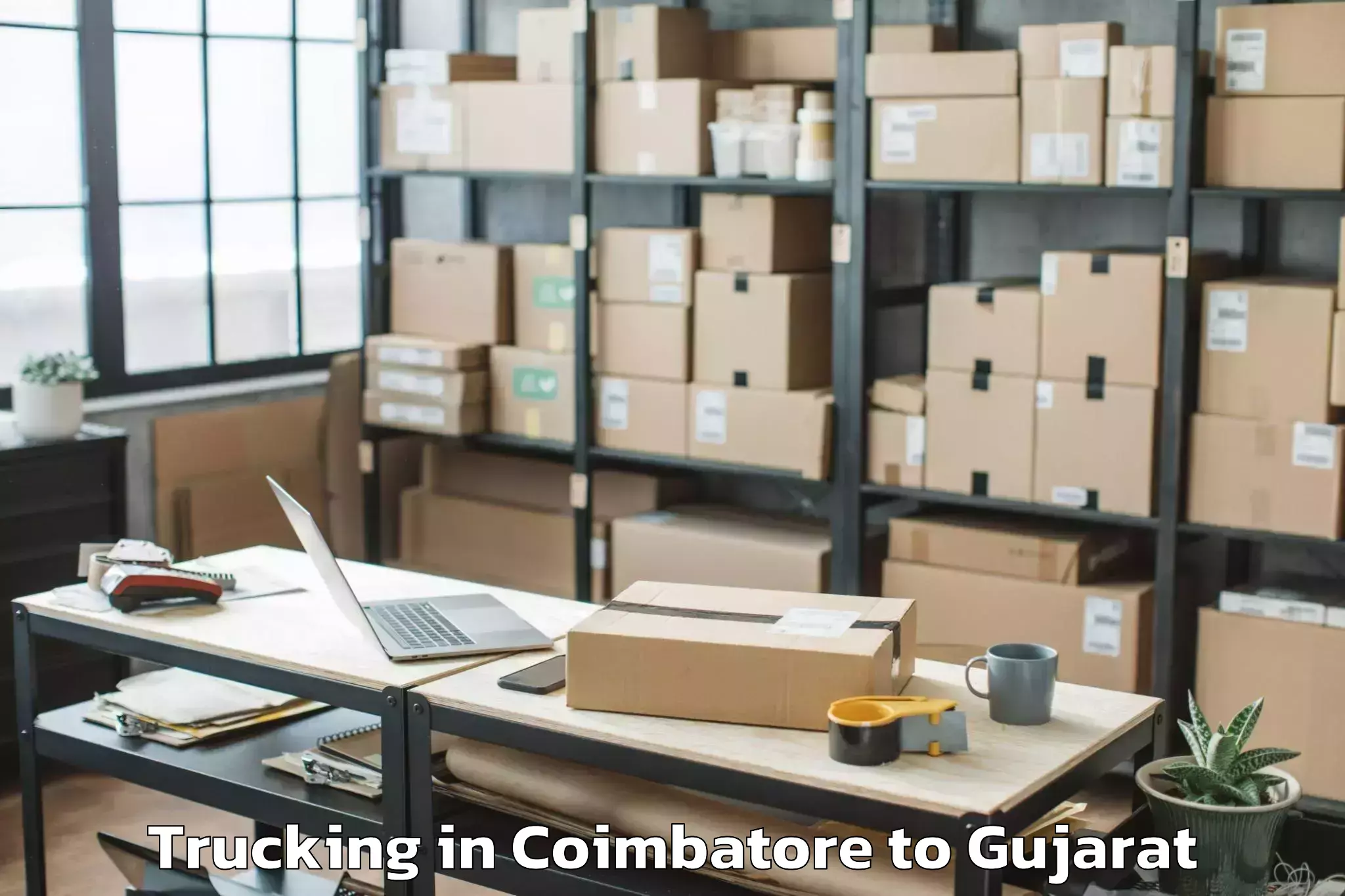 Coimbatore to Gujarat Technological Universi Trucking